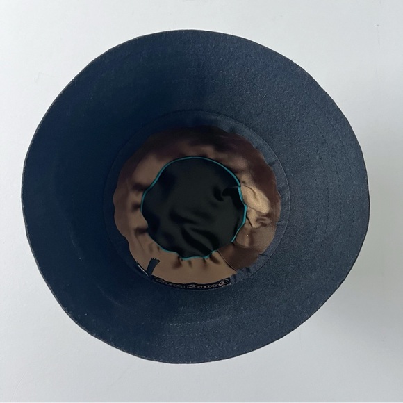 Goorin Brothers Bros. hat size Medium black feather ribbon wool cloche 1920s - Picture 10 of 14